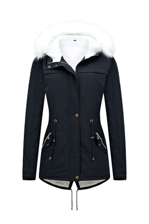 Thick Long-Sleeve Zipper Overcoat