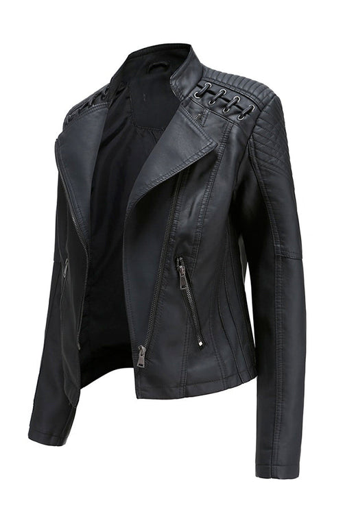 Slim Fit Leather Motorcycle Jacket