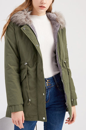 Fur Collar Fleece Coat